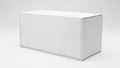 A high-quality studio shot of a blank white rectangular box with a lid, perfect for packaging, gift, and storage mockups on an Royalty Free Stock Photo