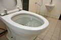 White toilet bowl in a modern bathroom Royalty Free Stock Photo