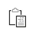 Simple of Clipboard Related Icons. Sheet of paper on the tablet. Vector illustration