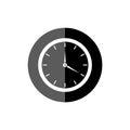 Simple clock face, clockface or watch face, Clock icon or logo