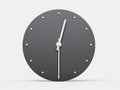 Simple clock gray 12:30 Half past 12 o clock. Modern Minimal Clock. 3D illustration Royalty Free Stock Photo
