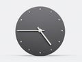 Simple clock gray 4:45 o\'clock or Four forty five o\'clock Modern Minimal Clock. 3D illustration