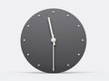 Simple clock gray 11:30 o\'clock Modern Minimal Clock. 3D illustration Royalty Free Stock Photo