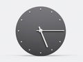 Simple clock gray 5:15 o clock quarter past Five Modern Minimal Clock. 3D illustration