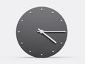 Simple clock gray 4:15 o clock quarter past Four o\'clock Modern Minimal Clock. 3D illustration Royalty Free Stock Photo