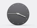 Simple clock gray 3:45 o\'clock or Three forty five Modern Minimal Clock. 3D illustration
