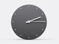 Simple clock gray 2:15 quarter past Two o\'clock Modern Minimal Clock. 3D illustration Royalty Free Stock Photo