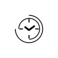 Simple clock icon. Clock object in camera autofocus . Stock vector illustration isolated on white background Royalty Free Stock Photo