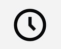 Clock Line Icon. Watch Time Timer Reminder Alarm Stopwatch Deadline Linear Symbol. Analogue Classic Round Circle Vector Clipart