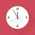 Simple clock on the red wall