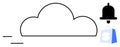 Cloud Storage and Online Shopping Concept with Notification Bell Royalty Free Stock Photo