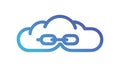 Simple Cloud Chain Link Icon, vector design Generative AI Royalty Free Stock Photo
