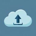 A simple cloud computing icon with an arrow for uploading data vector design Generative AI Royalty Free Stock Photo