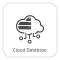 Simple Cloud Database Vector Icon