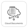 Simple Cloud Documents Vector Icon