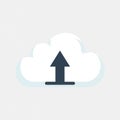 A simple cloud icon with an arrow for uploading files vector design Generative AI Royalty Free Stock Photo
