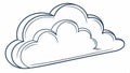 Simple cloud icon, representing weather, cloud computing, and digital storage symbol vector design Generative AI