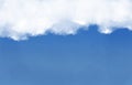 Simple cloud illustration with blue sky. White clouds