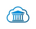 Simple cloud with law house of justice inside Royalty Free Stock Photo