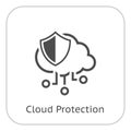 Simple Cloud Protection Vector Icon Royalty Free Stock Photo