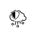Simple Cloud Protection Vector Icon Royalty Free Stock Photo