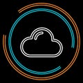 Simple Cloud Thin Line Vector Icon