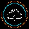 Simple Cloud Upload Thin Line Vector Icon Royalty Free Stock Photo