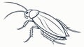 Simple Cockroach Outline Vector Drawing, Minimalist Insect Icon, vector design Generative AI Royalty Free Stock Photo