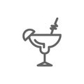 Simple cocktail line icon. Symbol and sign illustration design. Isolated on white background