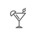 Simple cocktail line icon. Symbol and sign illustration design. Isolated on white background