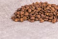 Simple coffee beans on cloth