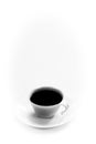 Simple coffee cup on white background for ad copy