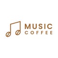 Coffee music note logo design