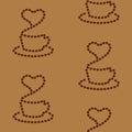 Simple Coffee seamless pattern with coffee cup silhouette Royalty Free Stock Photo