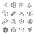 Simple collection of biotechnology related line icons.