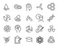 Simple collection of biotechnology related line icons.