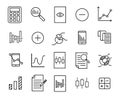 Simple collection of calculation related line icons.