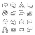 Simple collection of chat related line icons.