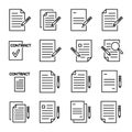 Simple collection of contract related line icons.