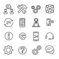 Simple collection of customer service related line icons. Royalty Free Stock Photo