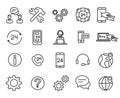 Simple collection of customer service related line icons.