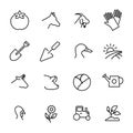 Simple collection of ecotourism related line icons.