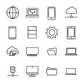 Simple collection of information technology IT related line icons. Royalty Free Stock Photo