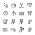 Simple collection of internet banking related line icons. Royalty Free Stock Photo