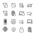 Simple collection of internet security related line icons. Royalty Free Stock Photo