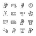 Simple collection of mobile commerce related line icons. Royalty Free Stock Photo