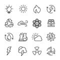 Simple collection of recyclable materials related line icons. Royalty Free Stock Photo