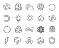 Simple collection of recyclable materials related line icons. Royalty Free Stock Photo