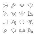 Simple collection of telecommunication related line icons.