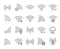 Simple collection of telecommunication related line icons.